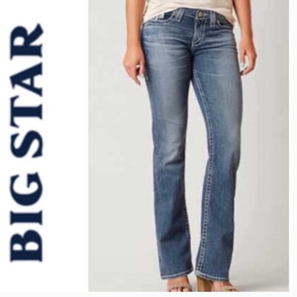 Big Star Denim - Big Star Casey boot cut jeans 28 regular Gold Thread Flap pockets 30x29 USA